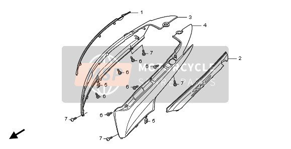 83460KTG920ZA, Garnish Set, L. Body (Wl) *NHB18M* (NHB18M Mat Techno Silver Metallic), Honda, 0